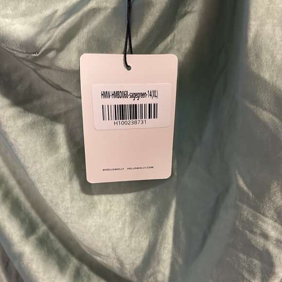 Hello Molly - XL - Sage Green - One shoulder dress with leg slit - Picture 4 of 6